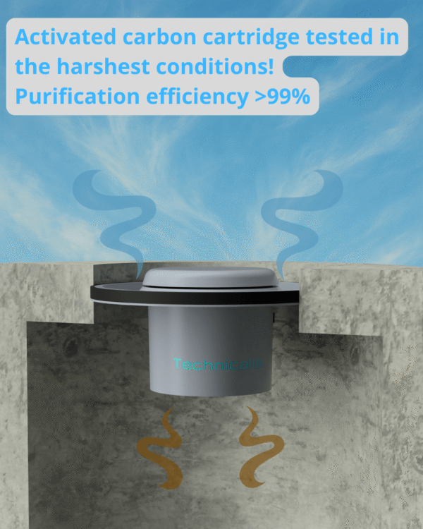 2 Manhole odor filter efficiency Biologiczny filtr podwłazowy Ø600
